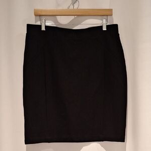 Mario Serrani Elegant Black Ponte Knit Women's Mini Skirt Size L